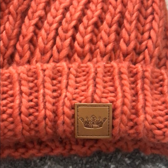 Orange Fleece Lined Pom Hat - Picture 4 of 6